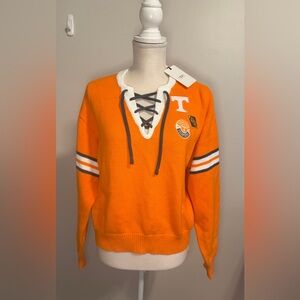WEAR by Erin Andrews NCAA Tennessee Volunteers Lace-Up Pullover Sweater Sz M